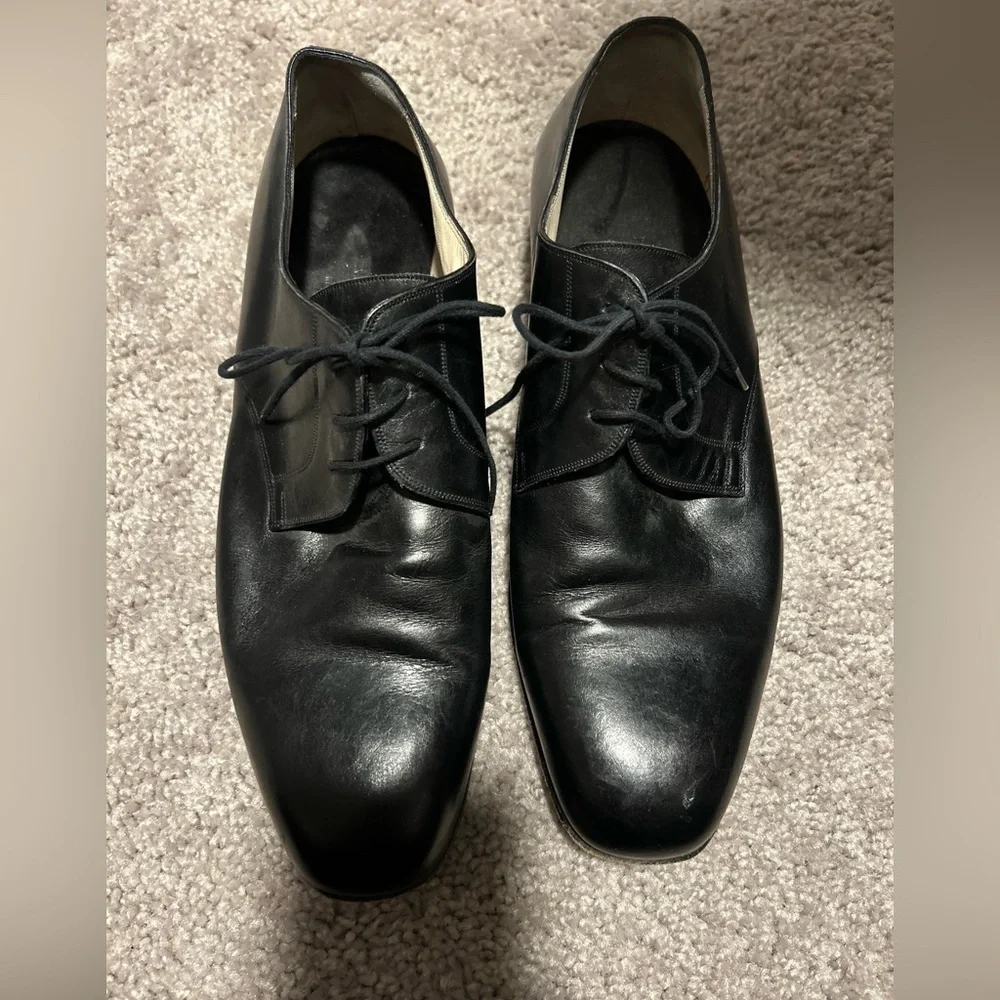 Mannina Firenze Black Leather Dress Shoes Men’s Size 7.5 Made in Italy